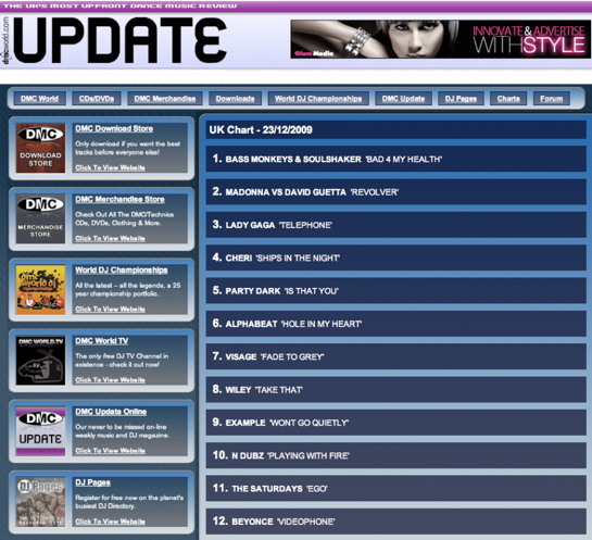 DMC UK Club Chart No1
