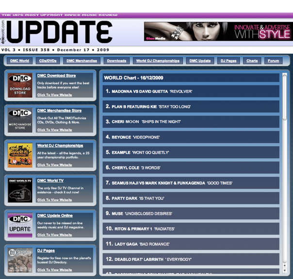 Cheri Moon DMC World Chart No3