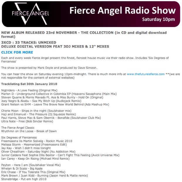 Fierce Angels radio Soulshaker support