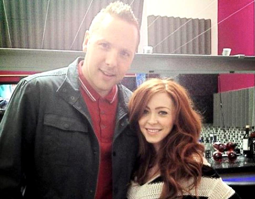 Matt with Natasha Hamilton of Atomic Kitten in the studio