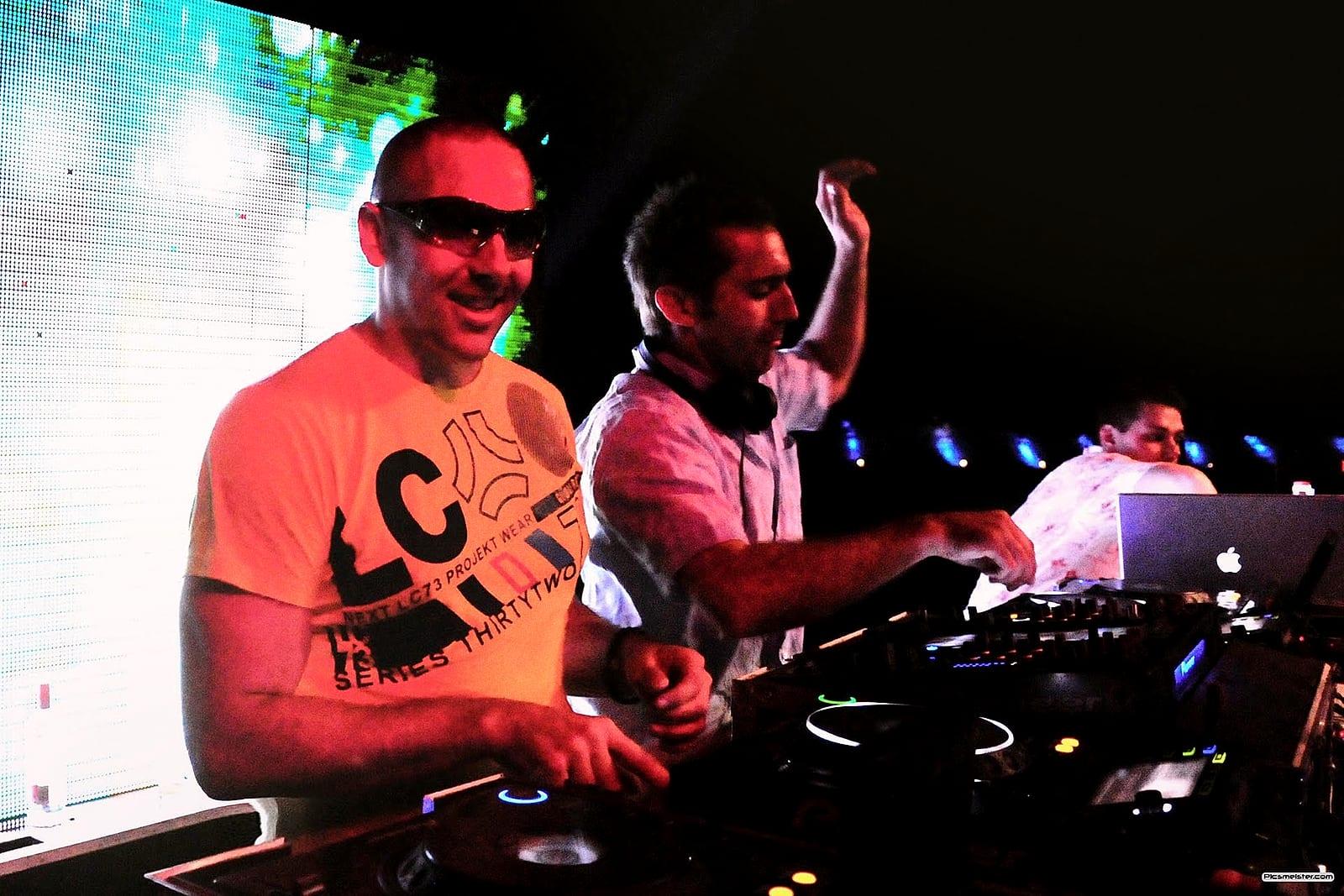 DJs at the decks in a club